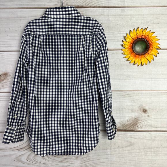 Crewcuts Thompson Boys Gingham Check Button Down Shirt Size 6-7 - Picture 2 of 3